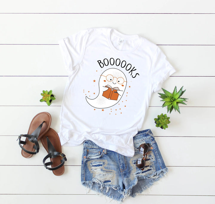 Ghost Books Halloween Reading Tee | Librarian Bookworm Teacher Shirt Gift Shirtprintingcenter