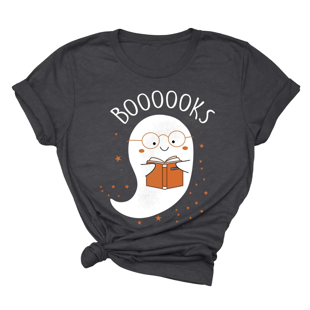 Ghost Books Halloween Reading Tee | Librarian Bookworm Teacher Shirt Gift Shirtprintingcenter