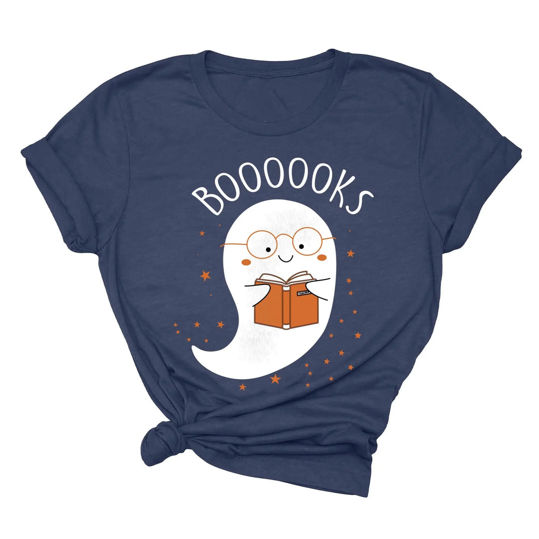 Ghost Books Halloween Reading Tee | Librarian Bookworm Teacher Shirt Gift Shirtprintingcenter