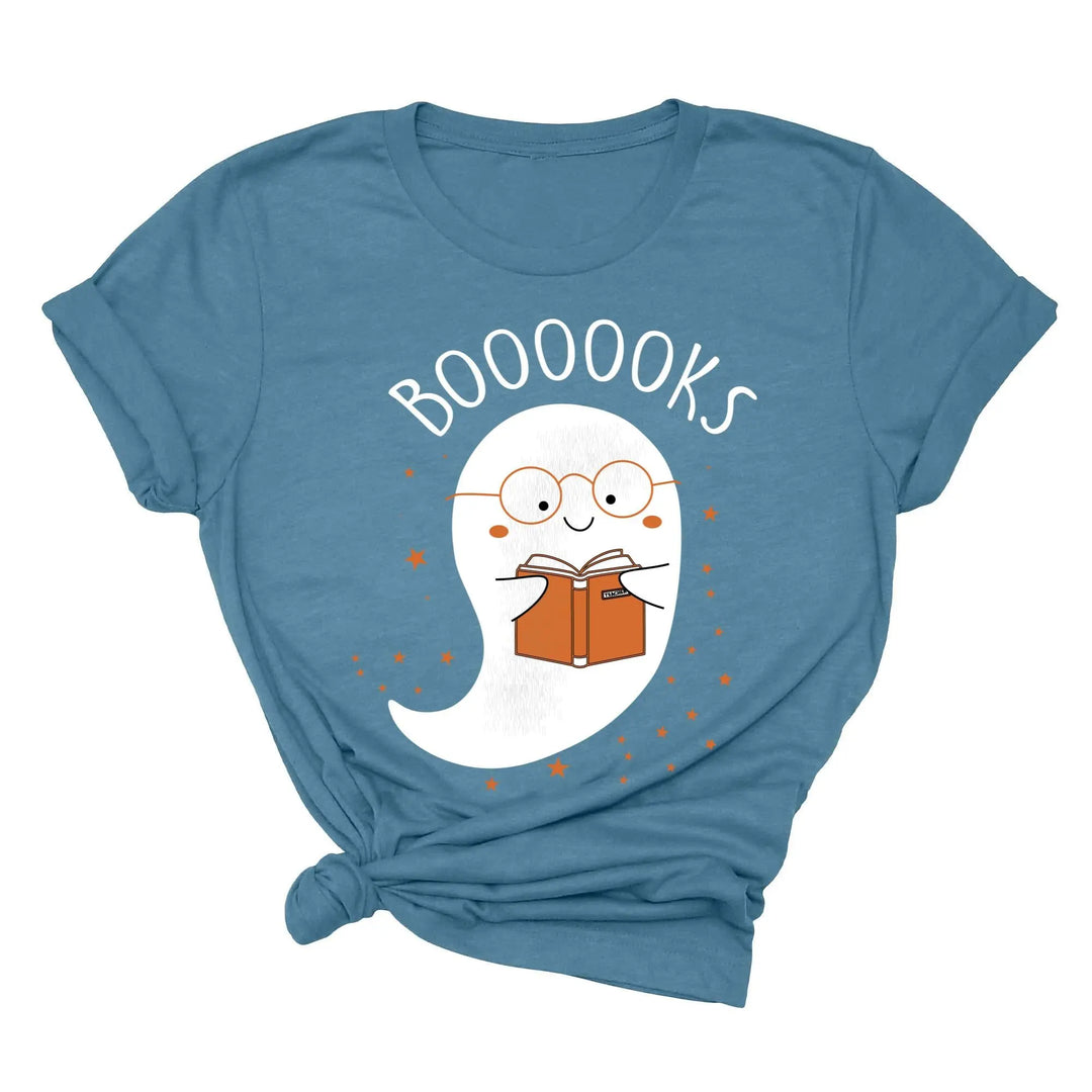 Ghost Books Halloween Reading Tee | Librarian Bookworm Teacher Shirt Gift Shirtprintingcenter