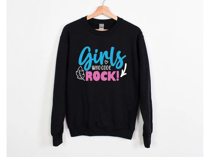 Girls Who Code Rock Sweatshirt - Vintage Rock Band & Retro Feel Shirtprintingcenter