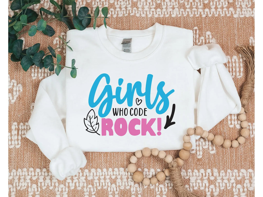 Girls Who Code Rock Sweatshirt - Vintage Rock Band & Retro Feel Shirtprintingcenter