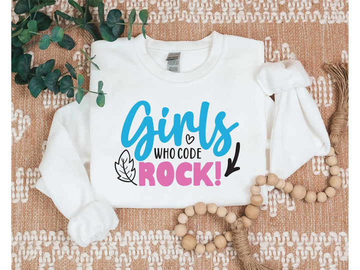 Girls Who Code Rock Sweatshirt - Vintage Rock Band & Retro Feel Shirtprintingcenter