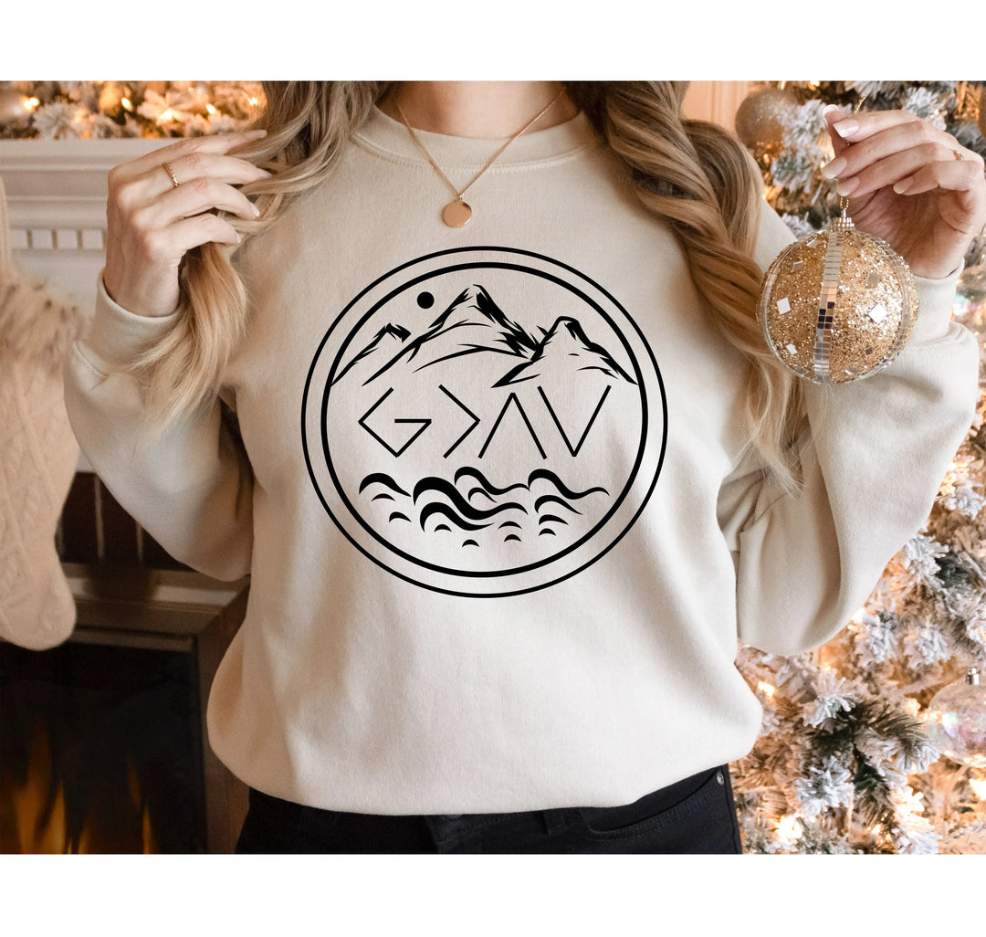 God is Greater Sweatshirt - Christian & Religious Gift Hoodie Shirtprintingcenter