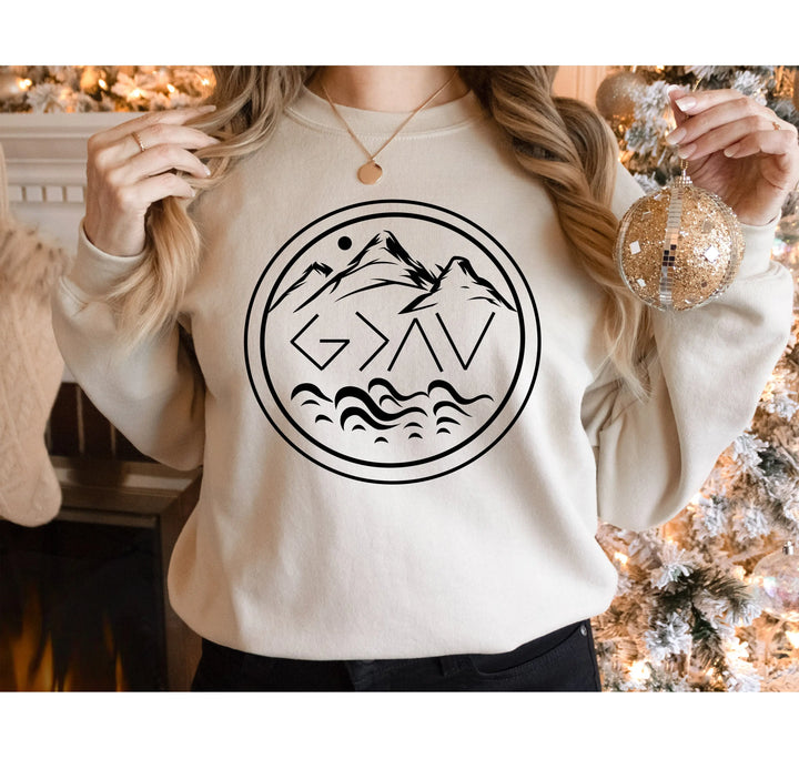 God is Greater Sweatshirt - Christian & Religious Gift Hoodie Shirtprintingcenter