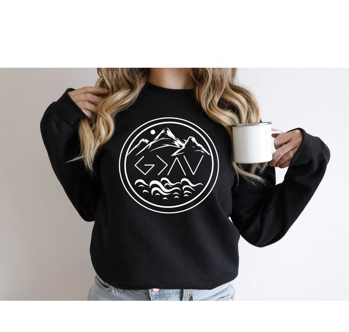 God is Greater Sweatshirt - Christian & Religious Gift Hoodie Shirtprintingcenter