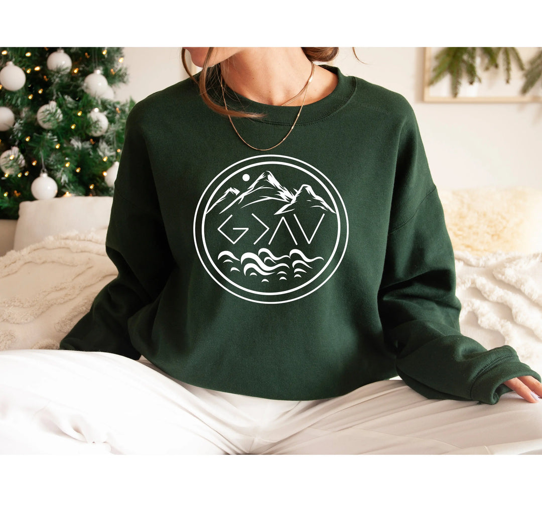 God is Greater Sweatshirt - Christian & Religious Gift Hoodie Shirtprintingcenter