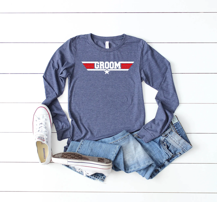 Groom Bachelor Party Long Sleeve Shirt | Groomsman Bachelor Gift | Wingman Long sleeveShirt