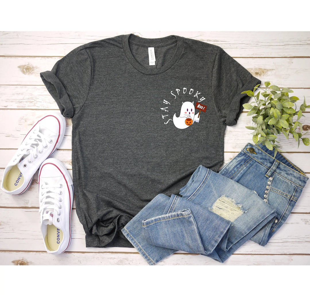 Halloween Boo Ghost Pocket Tee | Stay Spooky Costume Party Shirt Shirtprintingcenter