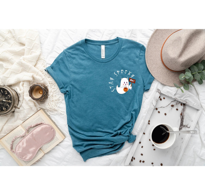 Halloween Boo Ghost Pocket Tee | Stay Spooky Costume Party Shirt Shirtprintingcenter