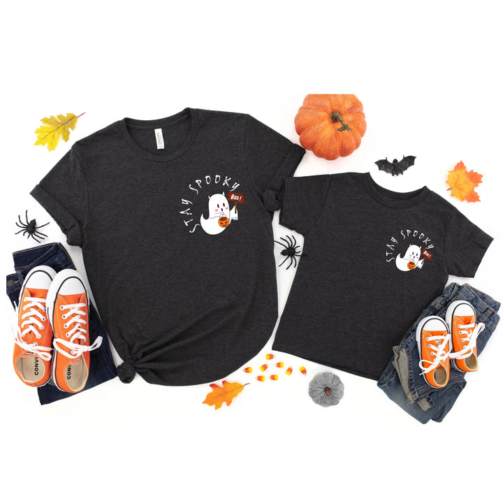 Halloween Boo Ghost Pocket Tee | Stay Spooky Costume Party Shirt Shirtprintingcenter