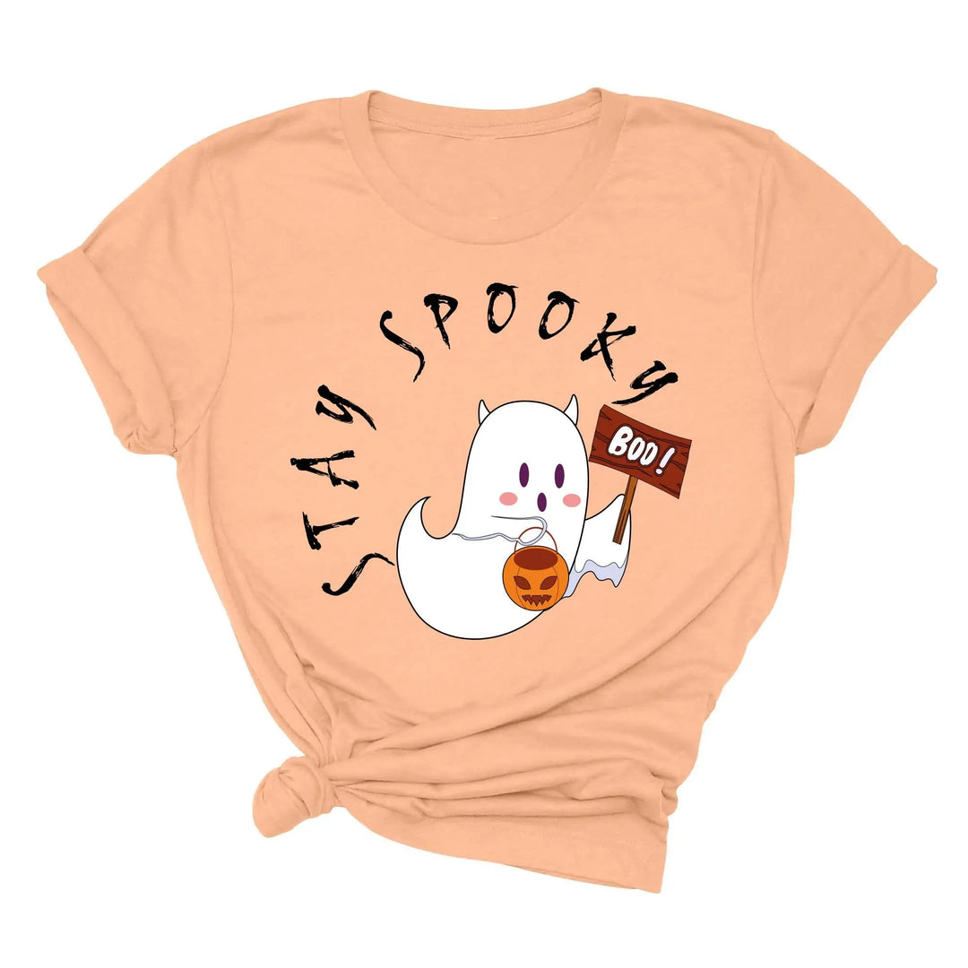 Halloween Boo Ghost Pocket Tee | Stay Spooky Costume Party Shirt Shirtprintingcenter