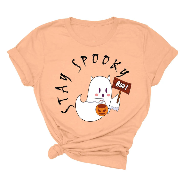 Halloween Boo Ghost Pocket Tee | Stay Spooky Costume Party Shirt Shirtprintingcenter
