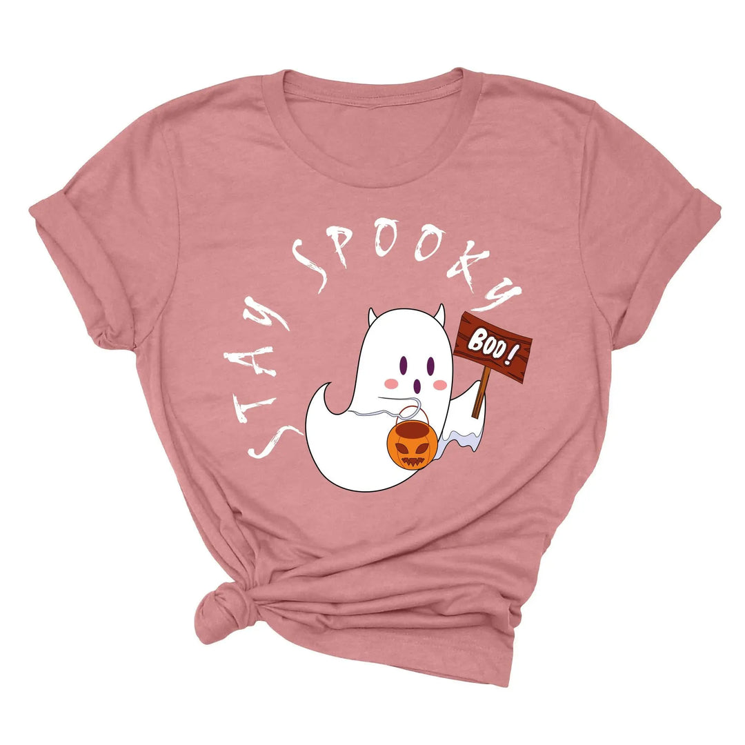 Halloween Boo Ghost Pocket Tee | Stay Spooky Costume Party Shirt Shirtprintingcenter