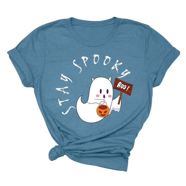 Halloween Boo Ghost Pocket Tee | Stay Spooky Costume Party Shirt Shirtprintingcenter