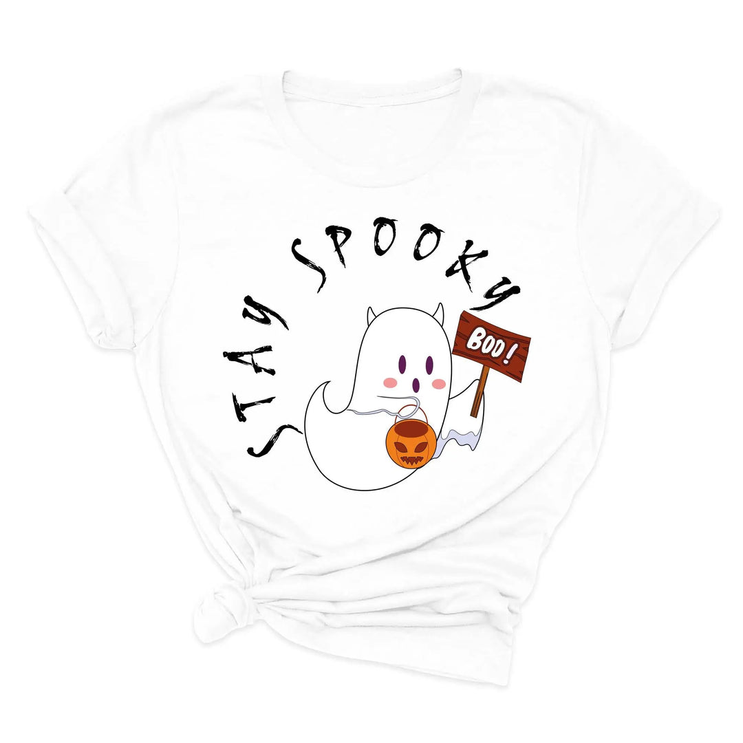 Halloween Boo Ghost Pocket Tee | Stay Spooky Costume Party Shirt Shirtprintingcenter