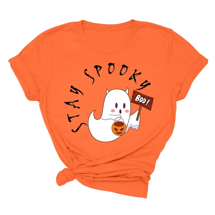 Halloween Boo Ghost Pocket Tee | Stay Spooky Costume Party Shirt Shirtprintingcenter