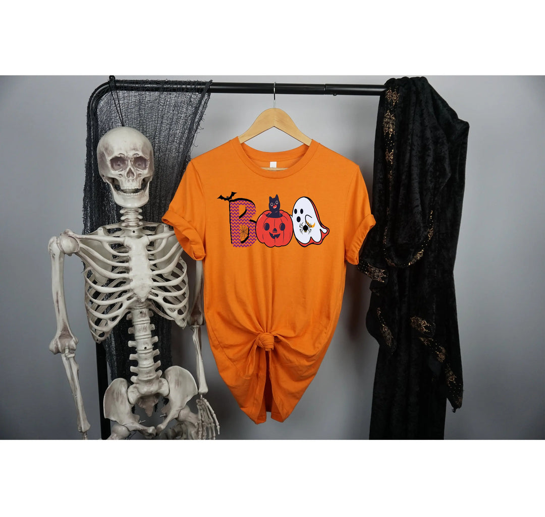 Halloween Boo Shirt – Cute Ghost & Cat Halloween Party Costume Tee Shirtprintingcenter