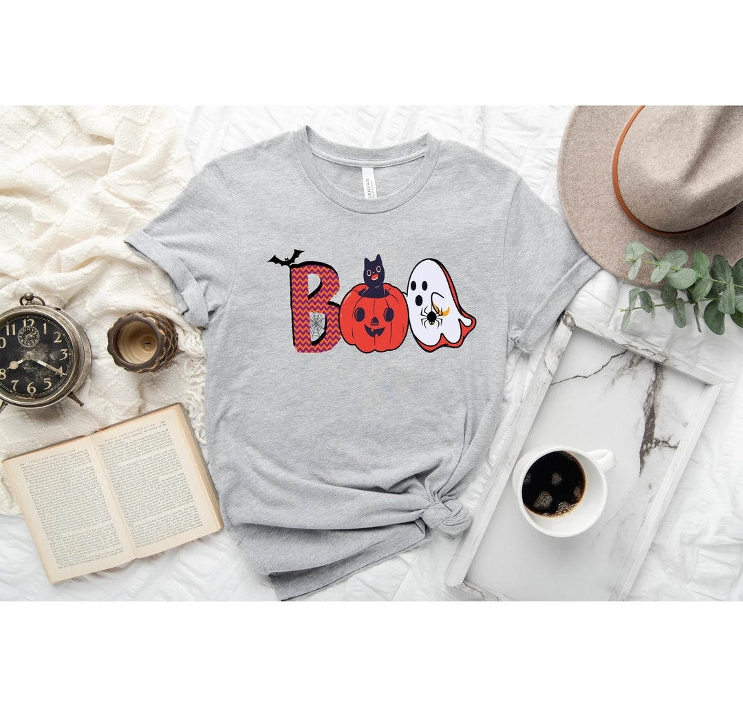 Halloween Boo Shirt – Cute Ghost & Cat Halloween Party Costume Tee Shirtprintingcenter