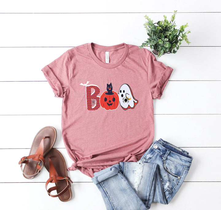 Halloween Boo Shirt – Cute Ghost & Cat Halloween Party Costume Tee Shirtprintingcenter