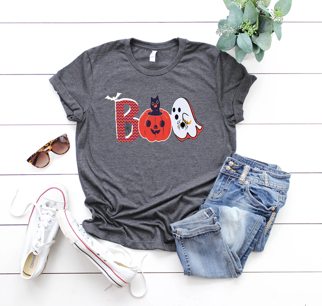 Halloween Boo Shirt – Cute Ghost & Cat Halloween Party Costume Tee Shirtprintingcenter