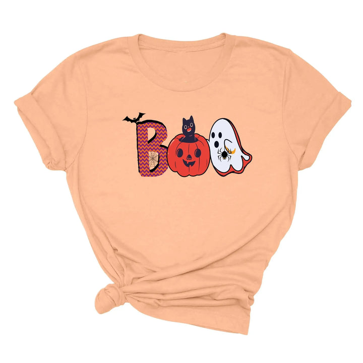 Halloween Boo Shirt – Cute Ghost & Cat Halloween Party Costume Tee Shirtprintingcenter