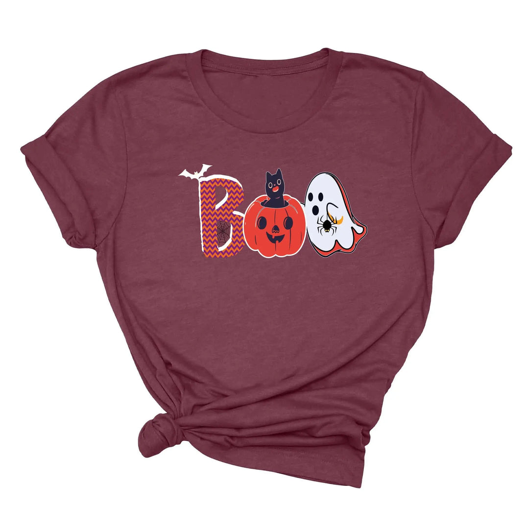 Halloween Boo Shirt – Cute Ghost & Cat Halloween Party Costume Tee Shirtprintingcenter