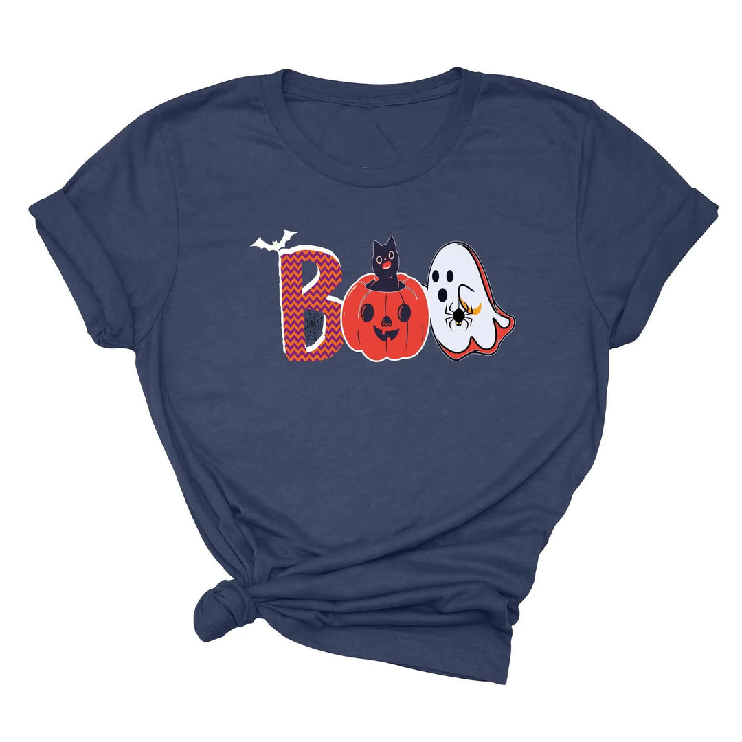 Halloween Boo Shirt – Cute Ghost & Cat Halloween Party Costume Tee Shirtprintingcenter