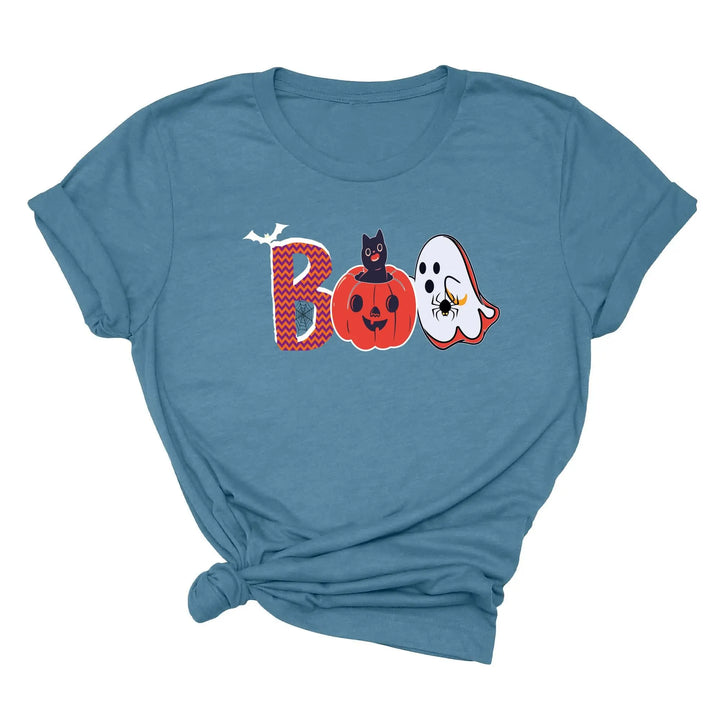 Halloween Boo Shirt – Cute Ghost & Cat Halloween Party Costume Tee Shirtprintingcenter