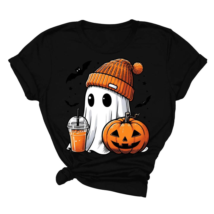 Halloween Fall Ghost Shirt, Cute Ghost Shirt, Ghost Coffee Shirt Womens Halloween Shirt, Cute Fall Shirt, Spooky Season Shirt,Gift For Halloween Shirtprintingcenter