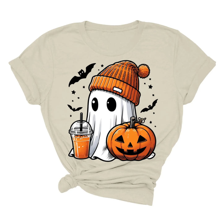 Halloween Fall Ghost Shirt, Cute Ghost Shirt, Ghost Coffee Shirt Womens Halloween Shirt, Cute Fall Shirt, Spooky Season Shirt,Gift For Halloween Shirtprintingcenter