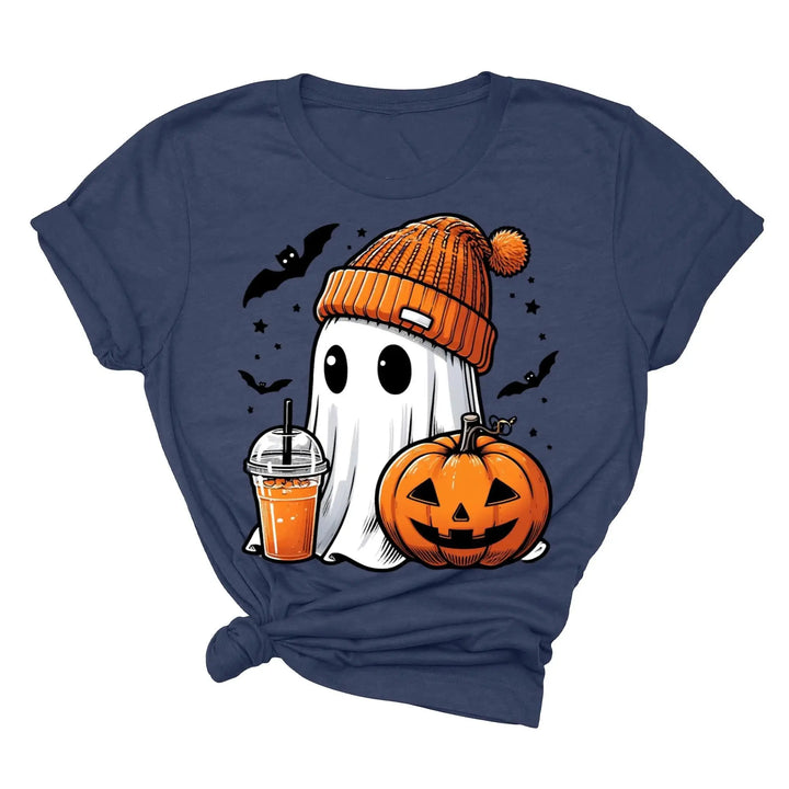Halloween Fall Ghost Shirt, Cute Ghost Shirt, Ghost Coffee Shirt Womens Halloween Shirt, Cute Fall Shirt, Spooky Season Shirt,Gift For Halloween Shirtprintingcenter