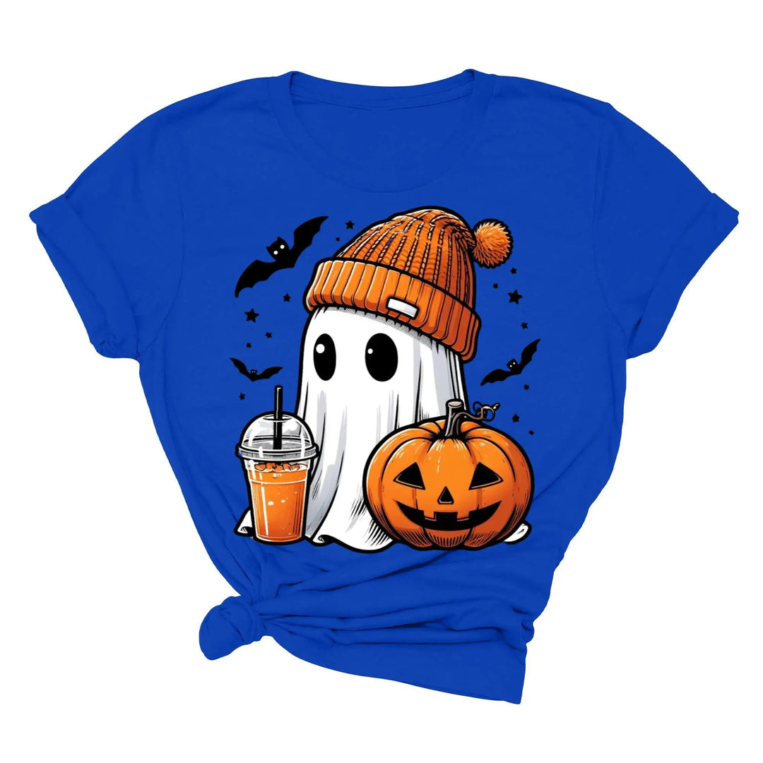 Halloween Fall Ghost Shirt, Cute Ghost Shirt, Ghost Coffee Shirt Womens Halloween Shirt, Cute Fall Shirt, Spooky Season Shirt,Gift For Halloween Shirtprintingcenter
