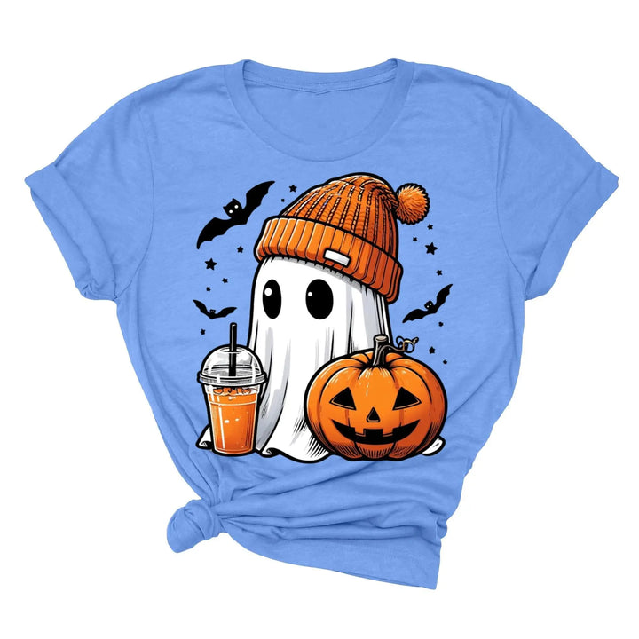 Halloween Fall Ghost Shirt, Cute Ghost Shirt, Ghost Coffee Shirt Womens Halloween Shirt, Cute Fall Shirt, Spooky Season Shirt,Gift For Halloween Shirtprintingcenter