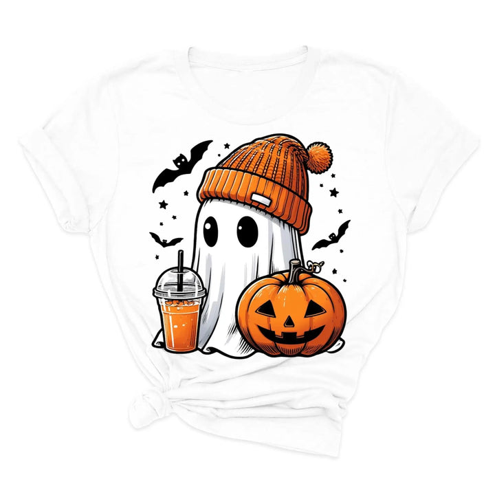 Halloween Fall Ghost Shirt, Cute Ghost Shirt, Ghost Coffee Shirt Womens Halloween Shirt, Cute Fall Shirt, Spooky Season Shirt,Gift For Halloween Shirtprintingcenter