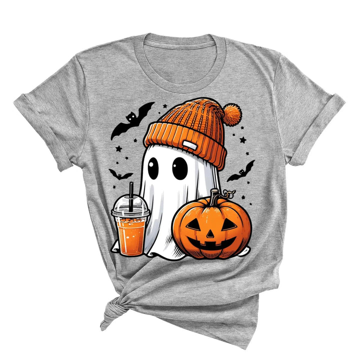 Halloween Fall Ghost Shirt, Cute Ghost Shirt, Ghost Coffee Shirt Womens Halloween Shirt, Cute Fall Shirt, Spooky Season Shirt,Gift For Halloween Shirtprintingcenter