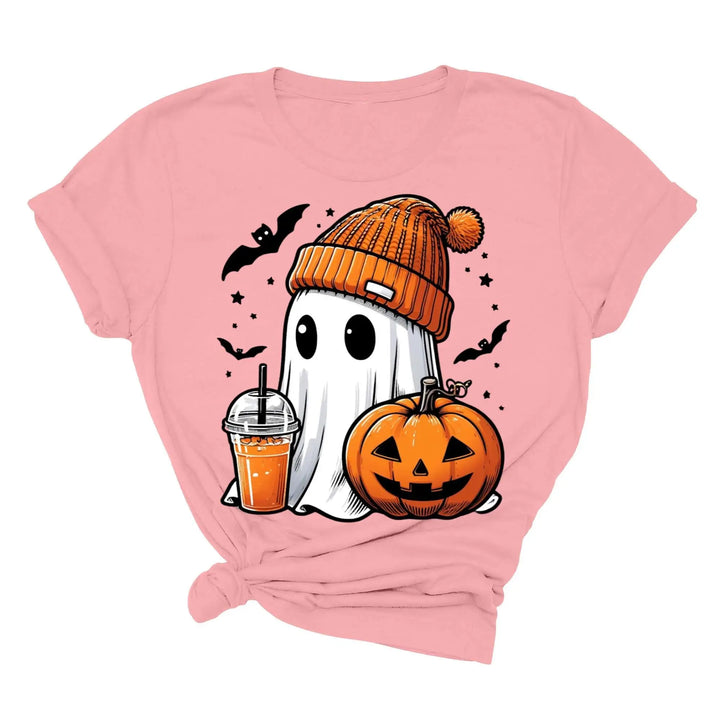 Halloween Fall Ghost Shirt, Cute Ghost Shirt, Ghost Coffee Shirt Womens Halloween Shirt, Cute Fall Shirt, Spooky Season Shirt,Gift For Halloween Shirtprintingcenter
