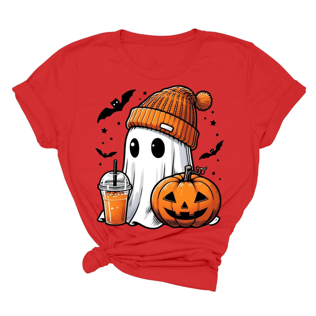 Halloween Fall Ghost Shirt, Cute Ghost Shirt, Ghost Coffee Shirt Womens Halloween Shirt, Cute Fall Shirt, Spooky Season Shirt,Gift For Halloween Shirtprintingcenter