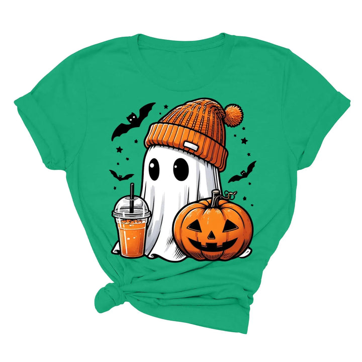 Halloween Fall Ghost Shirt, Cute Ghost Shirt, Ghost Coffee Shirt Womens Halloween Shirt, Cute Fall Shirt, Spooky Season Shirt,Gift For Halloween Shirtprintingcenter
