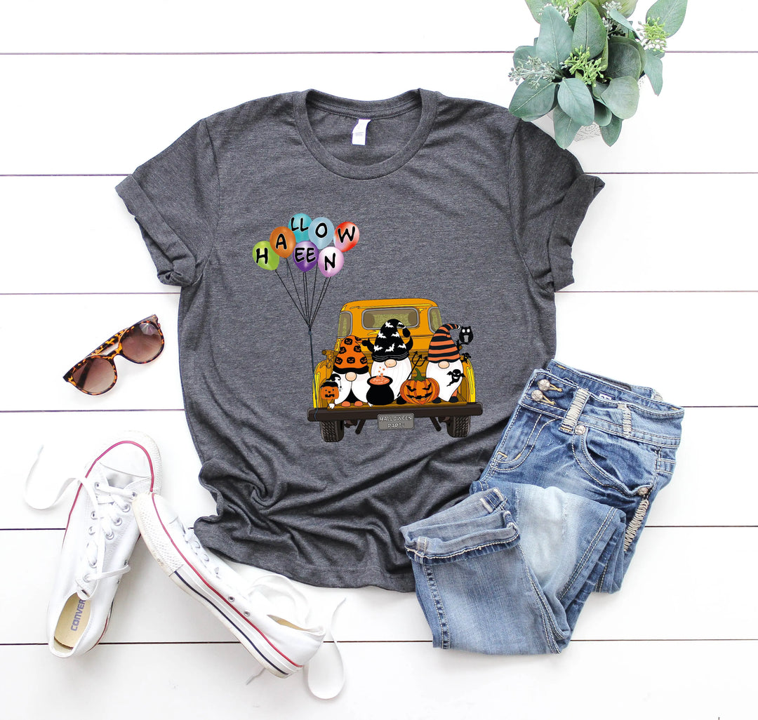 Halloween Gnomes in Truck Shirt – Vintage Pumpkins & Bat Costume Tee Shirtprintingcenter