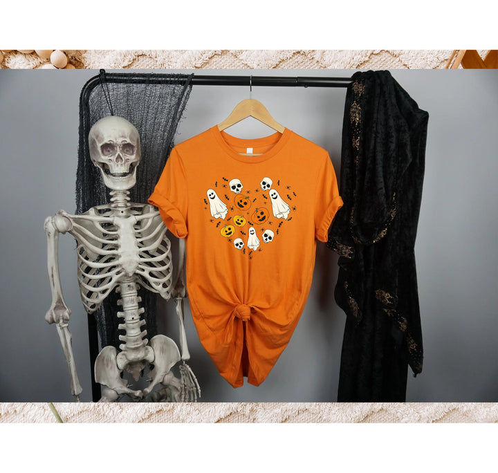 Halloween Heart Toddler Shirt | Cute Ghost & Pumpkin | Funny Fall Costume Tee Shirtprintingcenter