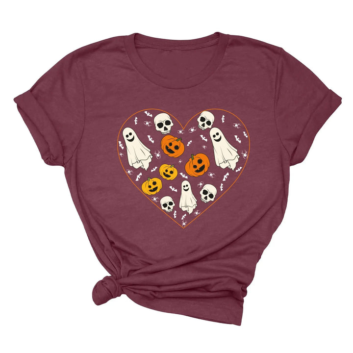Halloween Heart Toddler Shirt | Cute Ghost & Pumpkin | Funny Fall Costume Tee Shirtprintingcenter
