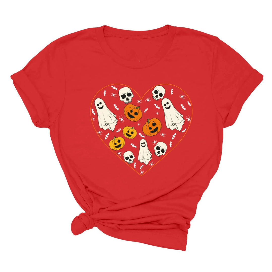 Halloween Heart Toddler Shirt | Cute Ghost & Pumpkin | Funny Fall Costume Tee Shirtprintingcenter