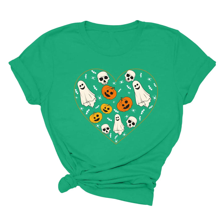 Halloween Heart Toddler Shirt | Cute Ghost & Pumpkin | Funny Fall Costume Tee Shirtprintingcenter