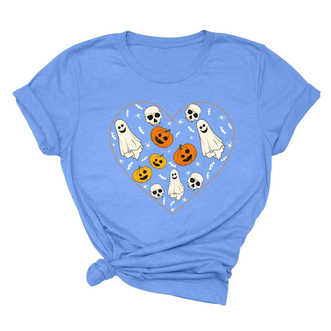 Halloween Heart Toddler Shirt | Cute Ghost & Pumpkin | Funny Fall Costume Tee Shirtprintingcenter