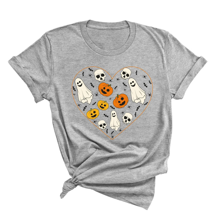 Halloween Heart Toddler Shirt | Cute Ghost & Pumpkin | Funny Fall Costume Tee Shirtprintingcenter