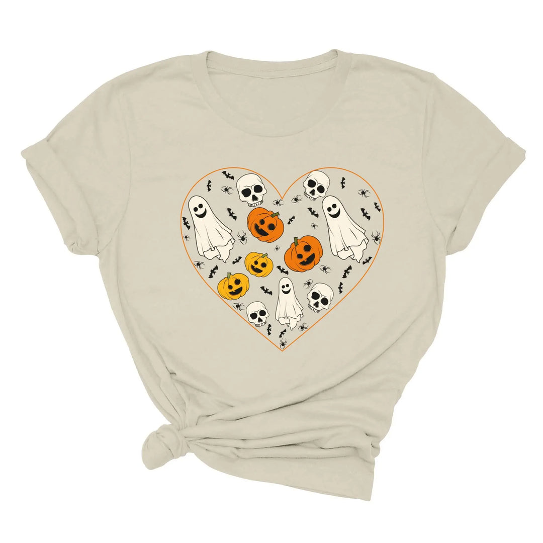 Halloween Heart Toddler Shirt | Cute Ghost & Pumpkin | Funny Fall Costume Tee Shirtprintingcenter