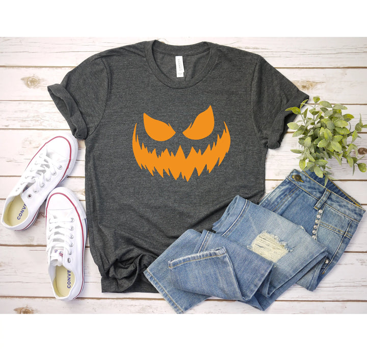 Halloween Pumpkin Shirt for Women | Jack-O-Lantern Face Tee Shirtprintingcenter