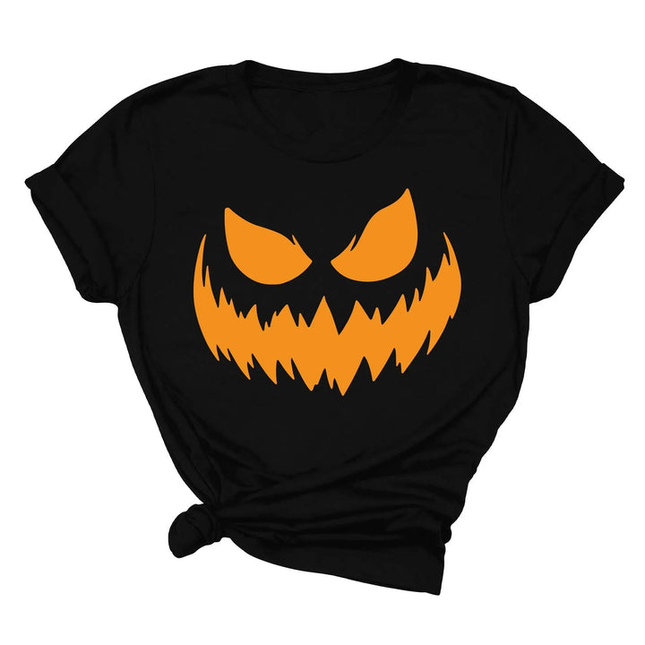 Halloween Pumpkin Shirt for Women | Jack-O-Lantern Face Tee Shirtprintingcenter