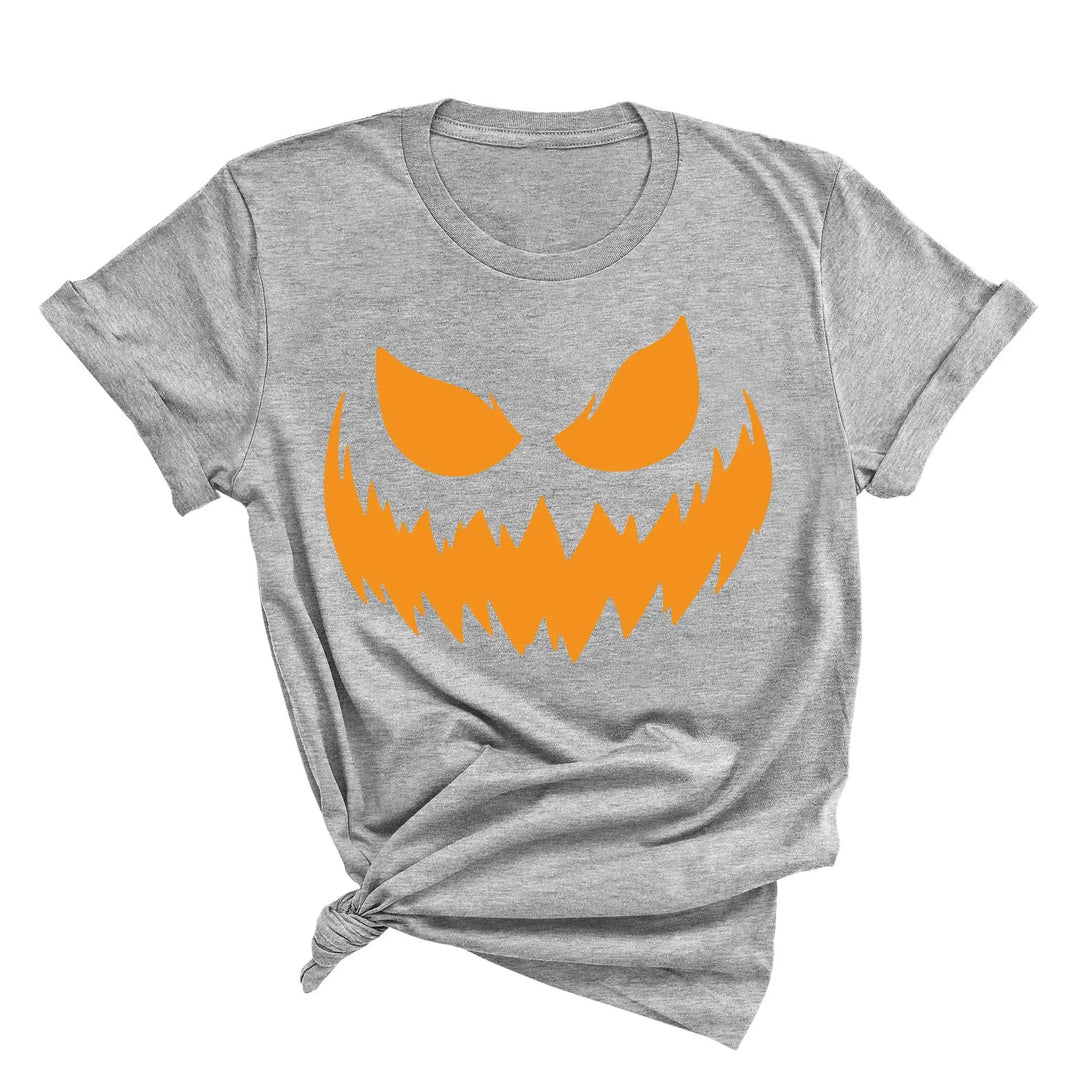 Halloween Pumpkin Shirt for Women | Jack-O-Lantern Face Tee Shirtprintingcenter
